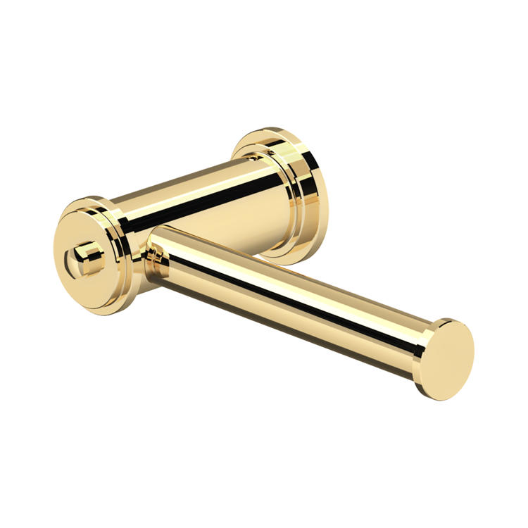 Eleganter WC-Papierhalter aus massivem Messing in poliertem Gold, zylindisches Design, Wandhalterung für Toilettenpapierrollen