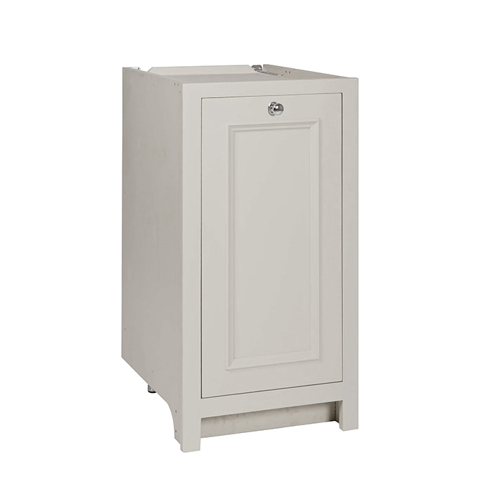 Weißer Küchenunterschrank mit Tür, klassisches Design, ideal für Stauraum in Küche oder Bad Küchenunterschrank in Weiß mit einzelner Tür, schlichtes und zeitloses Design, viel Platz für Küchenutensilien