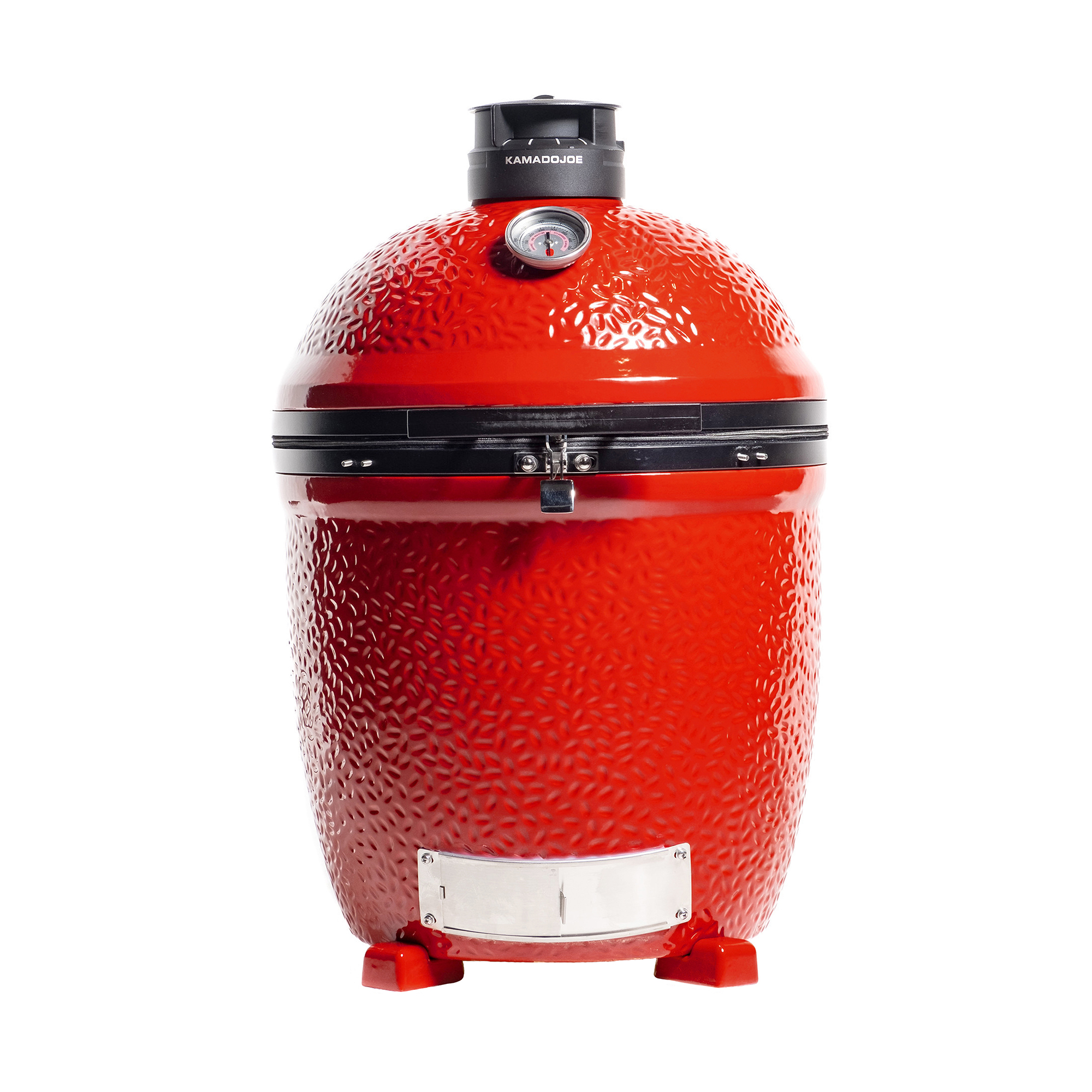 Kamado Joe Keramikgrill in Rot – Hochwertiger Outdoor-Grill mit Thermometer Roter Kamado Joe Keramikgrill mit Deckelthermometer und Belüftungssystem, ideal für Grillen und Smoken