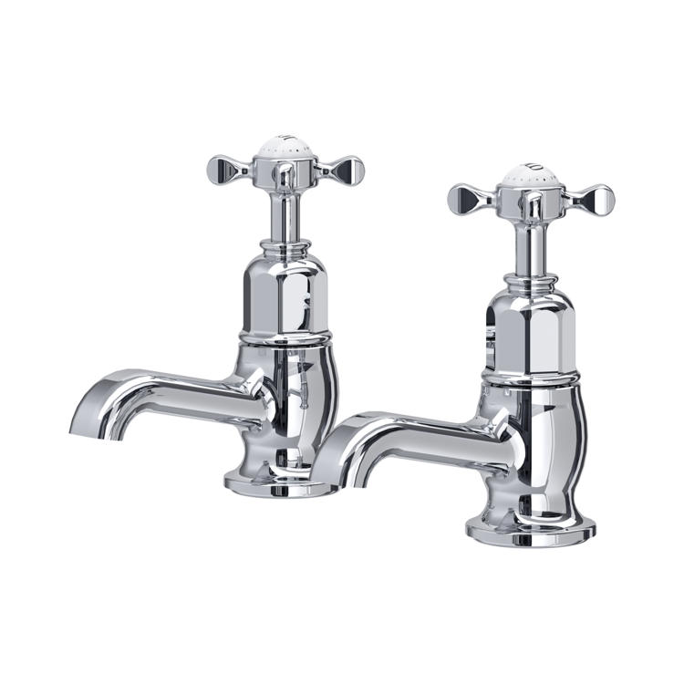 Perrin & Rowe Traditional 3456 Badewannenventile (Paar) mit Kreuzgriffen in Chrom