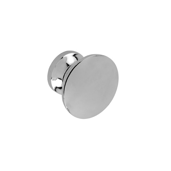 Runder Möbelknauf aus Metall in Chrom-Optik, modernes Design für Schubladen und Türen Möbelknauf rund, aus Metall in glänzender Chrom-Optik, geeignet für Schubladen und Schranktüren