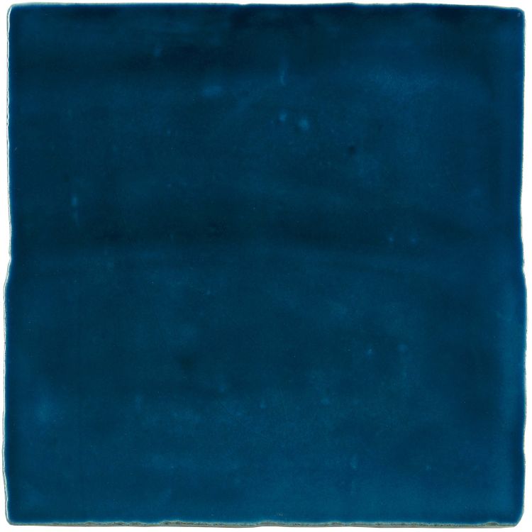 Quadratische, tiefblaue Keramikfliese, glasiert