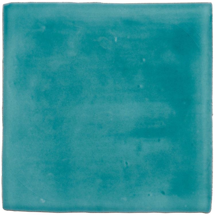 Quadratische türkisfarbene Keramikfliese, glasiert