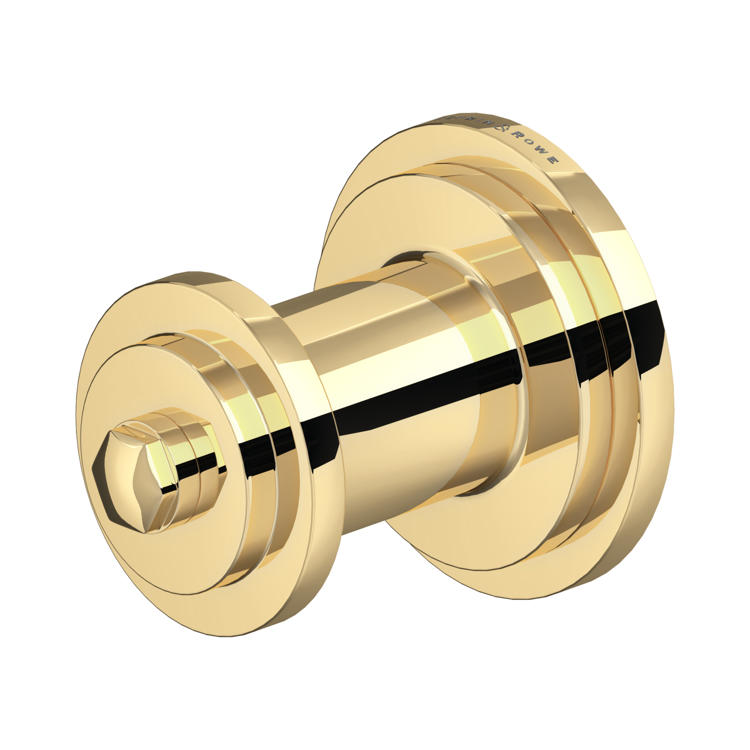 Perrin & Rowe Armstrong 6221: eleganter Einzel-Bademantelhaken zur Wandmontage mit runder Wandaufnahme, glänzendes Messing-Finish; ideal als Badaccessoire passend zur Armstrong-Serie