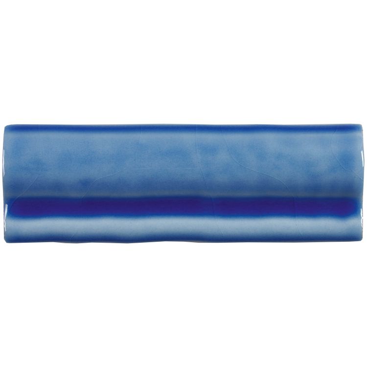 Blaue Keramik-Bordüre, glasiert, rechteckige Fliese