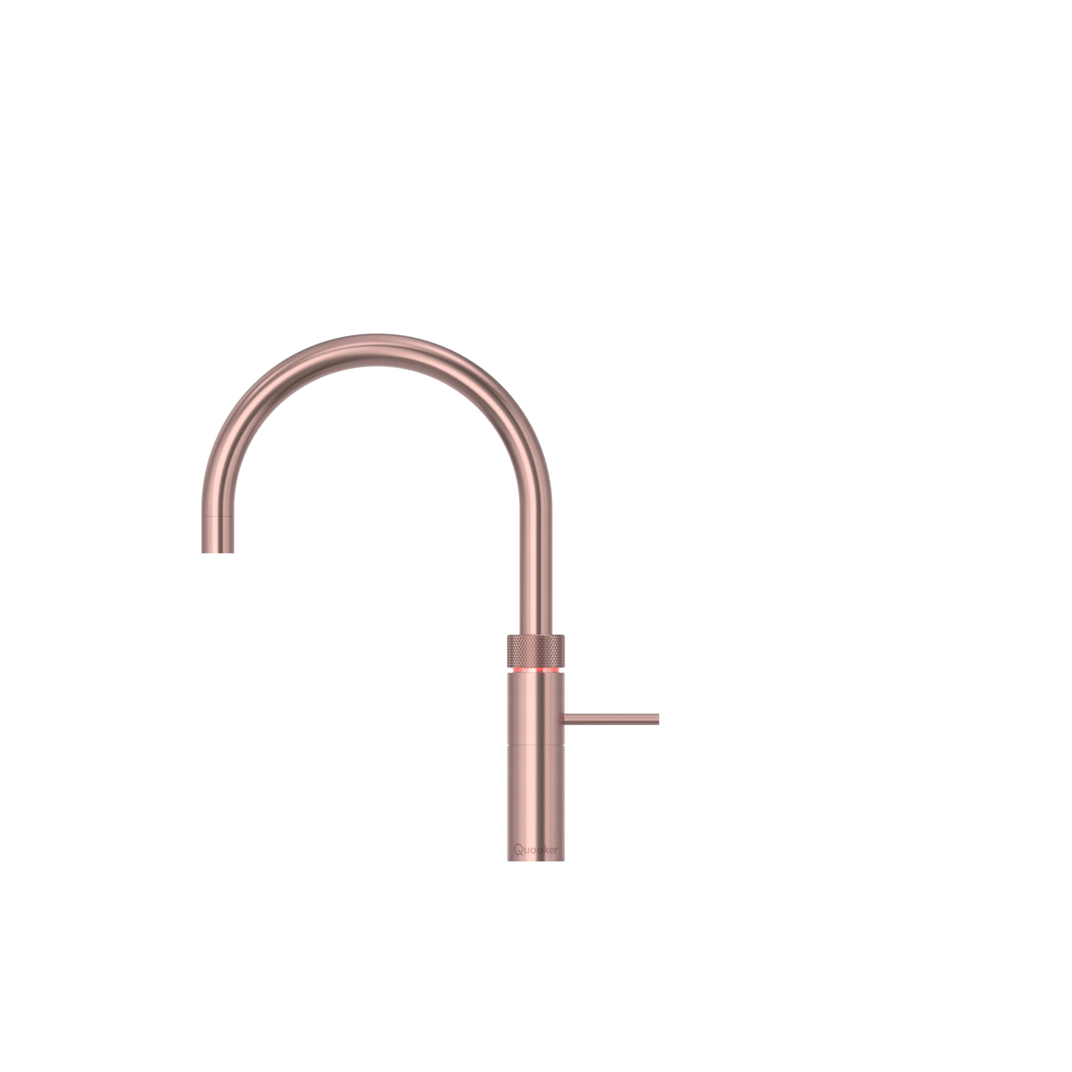 Roségoldener Edelstahl-Wasserhahn mit zeitgemäßem Design, ideal für stilvolle Küchen