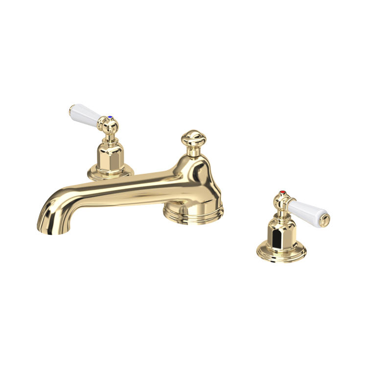 Perrin & Rowe Traditional 3735 3-Loch-Badewannenarmatur mit Hebelgriffen in Gold