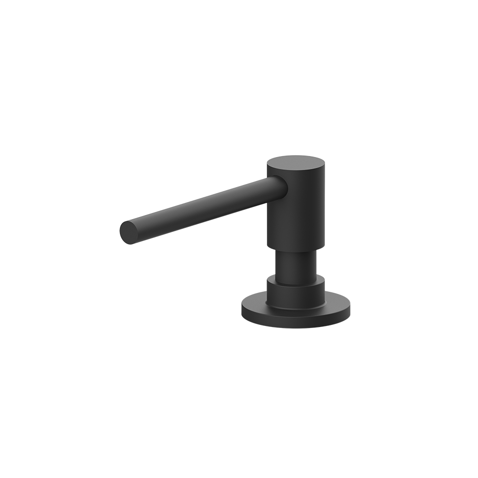 Einbau-Seifenspender aus Metall, schwarz matt, Küche