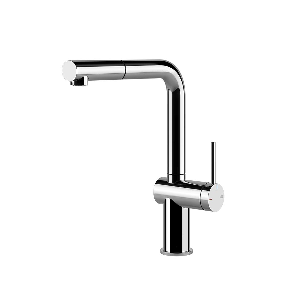 Moderne Küchenarmatur aus Chrom mit Einhebelmischer