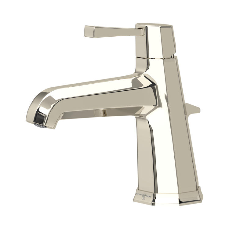 Hochwertige Einhebel-Waschtischarmatur in poliertem Chrom mit geradlinigem Auslauf und Zugstange, ideal für Waschbecken