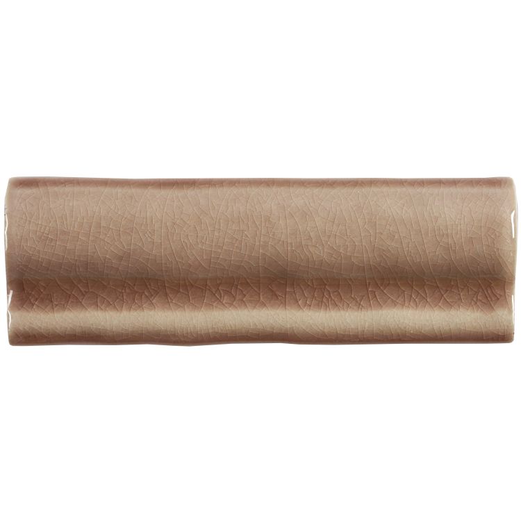 Glasierte Keramik-Bordüre, beige, Craquelé-Oberfläche