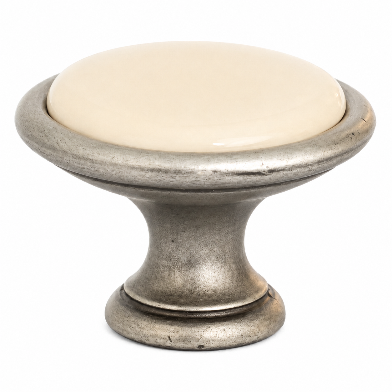 Giusti Möbelknopf P07 – Porzellan Ivory | Ø 34 mm