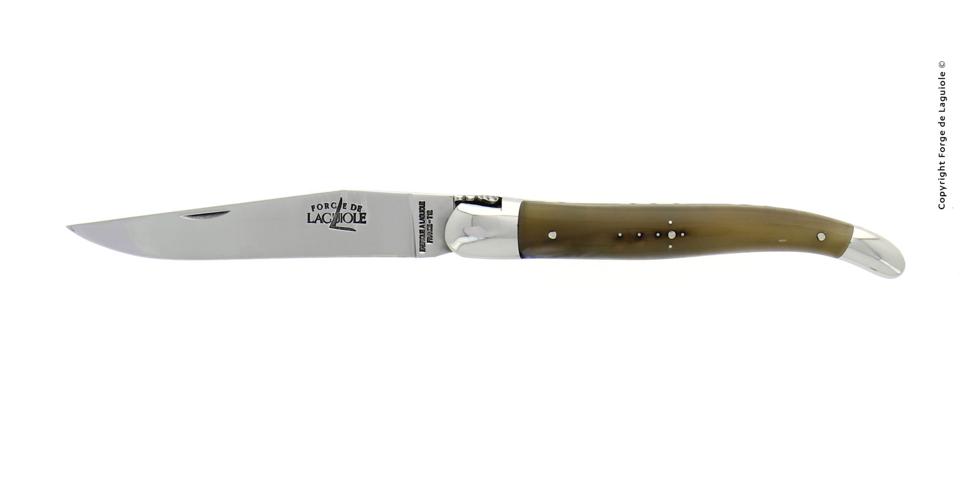 Laguiole Taschenmesser mit Horngriff und polierter Klinge – traditionelles französisches Klappmesser Elegantes Laguiole Taschenmesser mit Horngriff und Edelstahlklinge, ideal als Sammlerstück oder Alltagsbegleiter