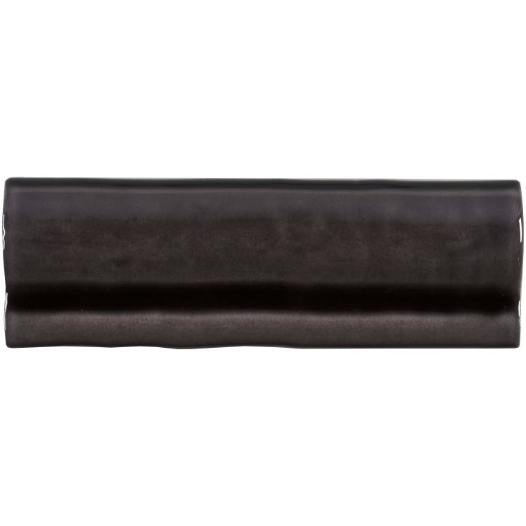 Schmale glänzende Fliesenbordüre in Schwarz