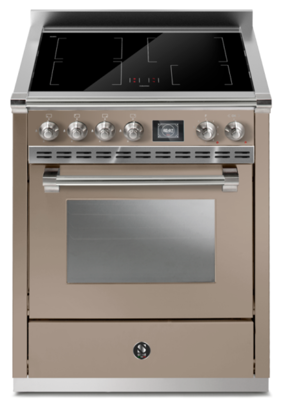 Freistehender Induktionsherd 60 cm mit Backofen, Edelstahl