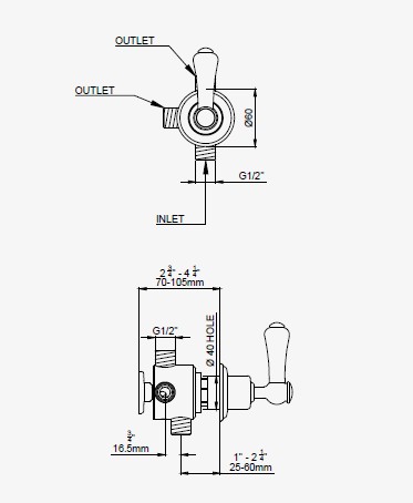 Technische Zeichnung des Perrin & Rowe Georgian 5742