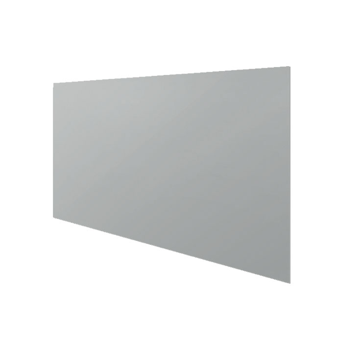 Küchenrückwand aus Glas in modernem Design, spritzschutzgeeignet Transparente Glas-Küchenrückwand als Spritzschutz für die Küche, seitlich fotografiert