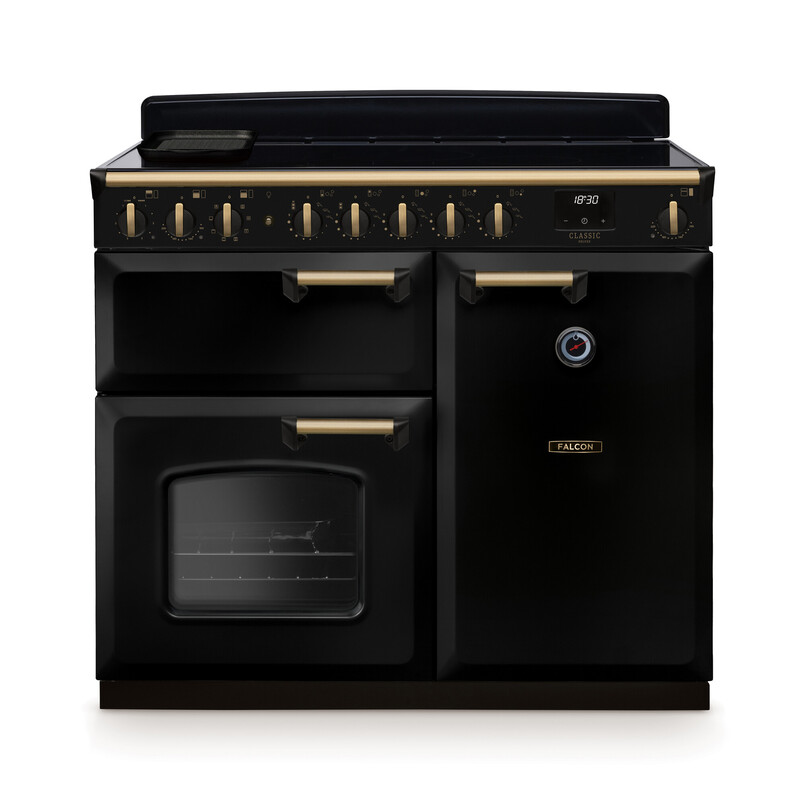 Schwarzer Falcon Classic Range Cooker mit Induktionsfeld
