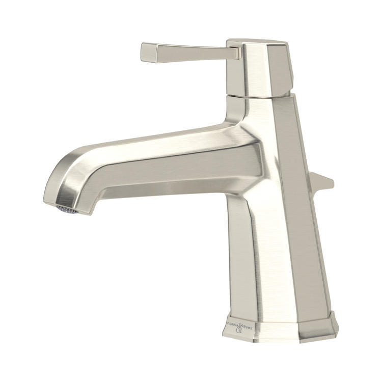 Einhebel-Waschtischarmatur in gebürstetem Nickel, eckiges Design mit geradem Auslauf und Zugstange – moderner, langlebiger Bad-Wasserhahn für Waschbecken