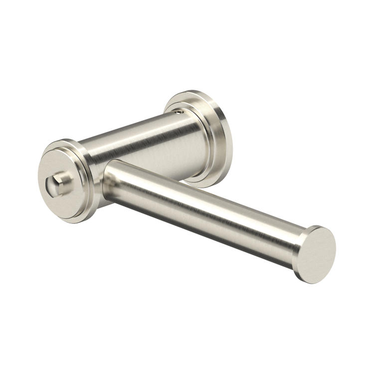 Offener WC-Papierhalter zur Wandmontage aus gebürstetem Nickel/Edelstahl im zylindischen Design, passend für Standard-Toilettenrollen