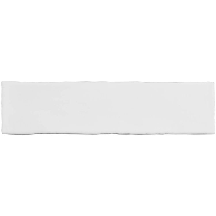 Weiße glänzende Wandfliese im Rechteckformat