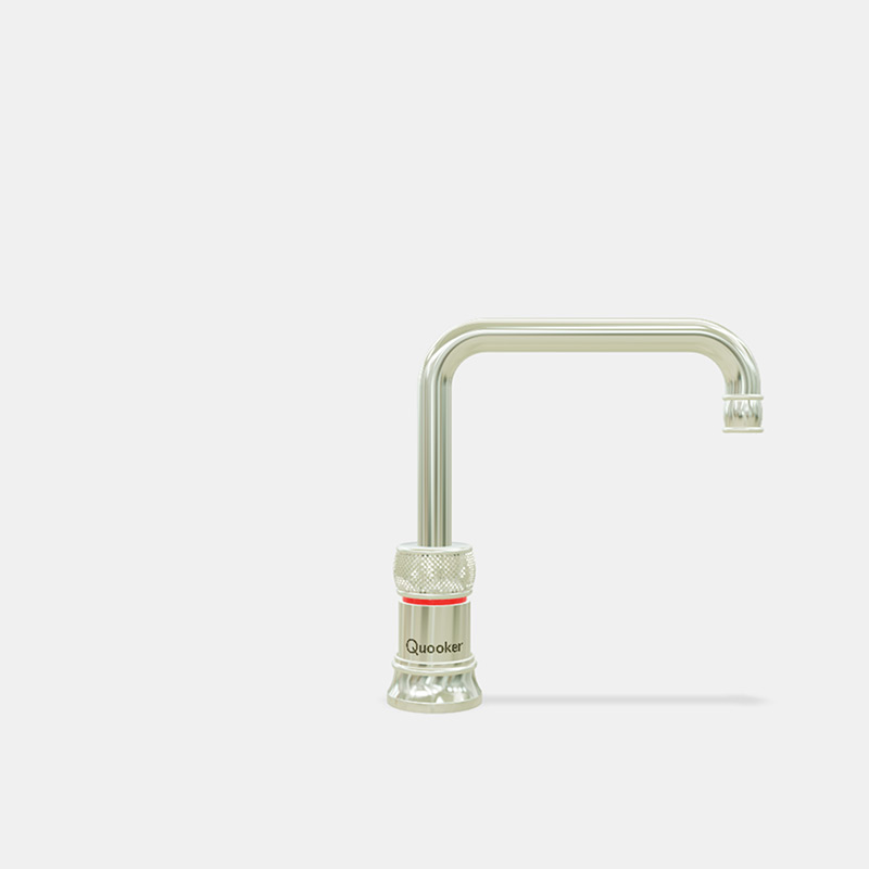 Quooker Wasserhahn aus Messing mit modernem Design, ideal für Küchen, die kochendes Wasser auf Knopfdruck benötigen