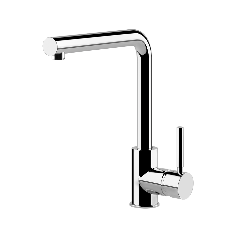 Chrom Küchenarmatur mit Einhebelmischer, L-Auslauf