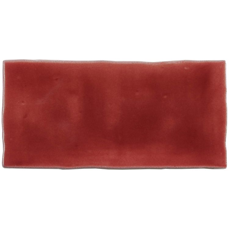 Rote rechteckige Keramikplatte, glasiert