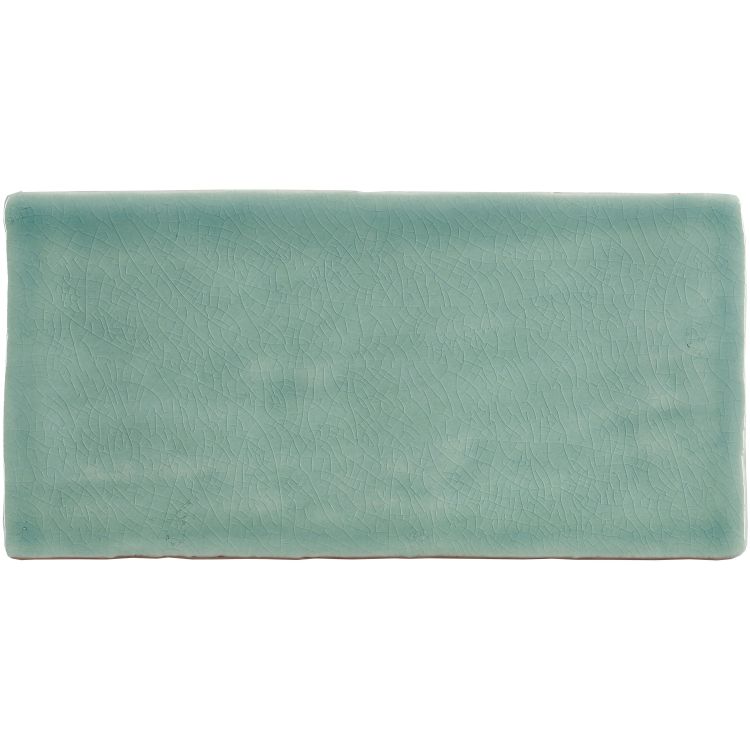 Rechteckige Craquelé-Keramikfliese in Mintgrün