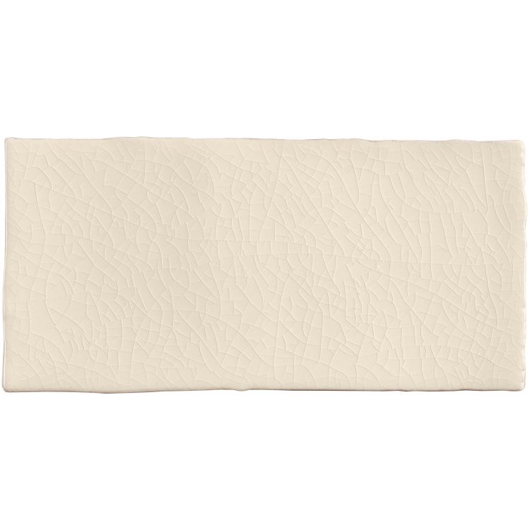 Cremefarbene Craquelé-Keramikfliese, rechteckig